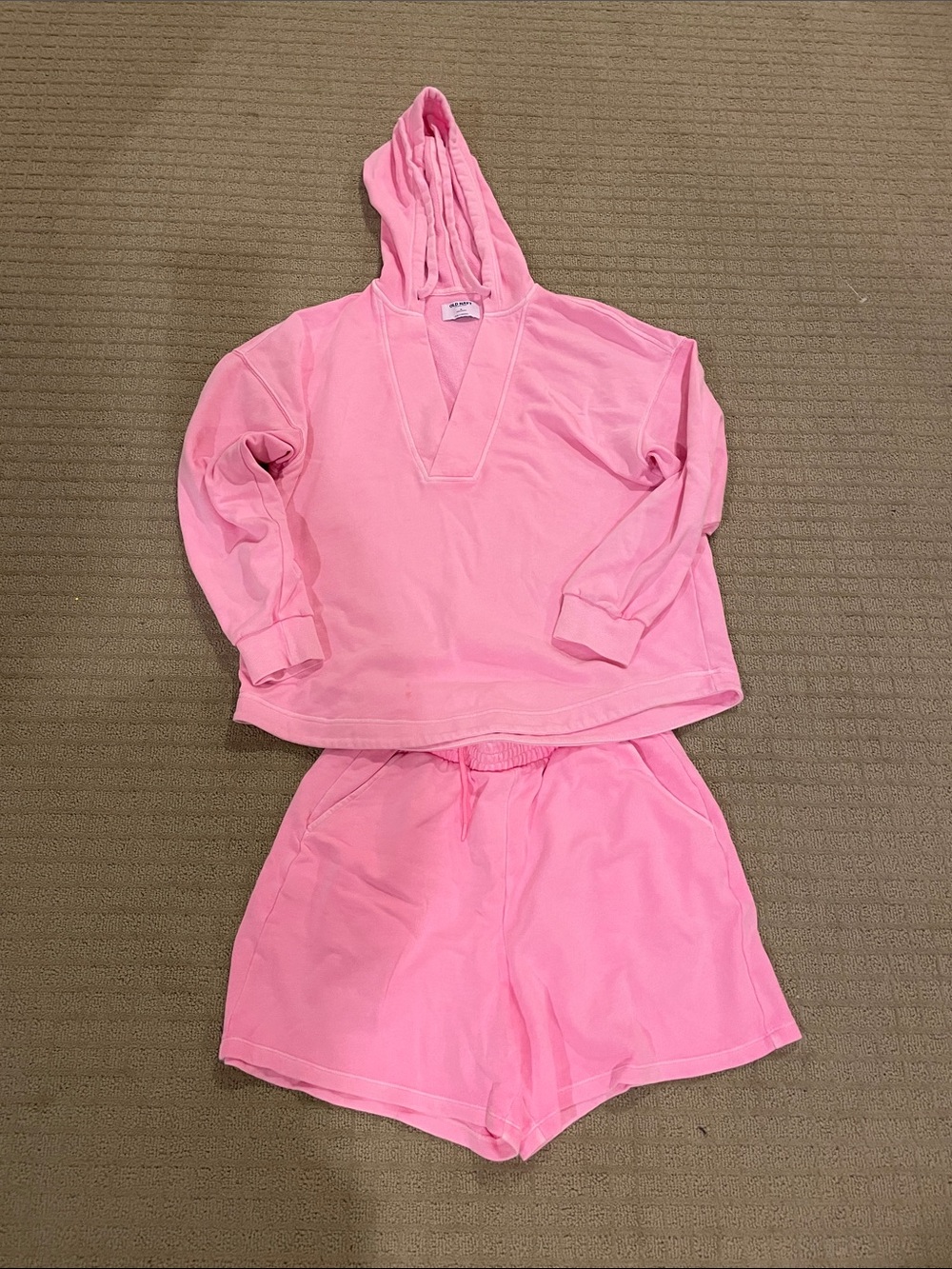 Old Navy Pink Hooded Top and Shorts Set